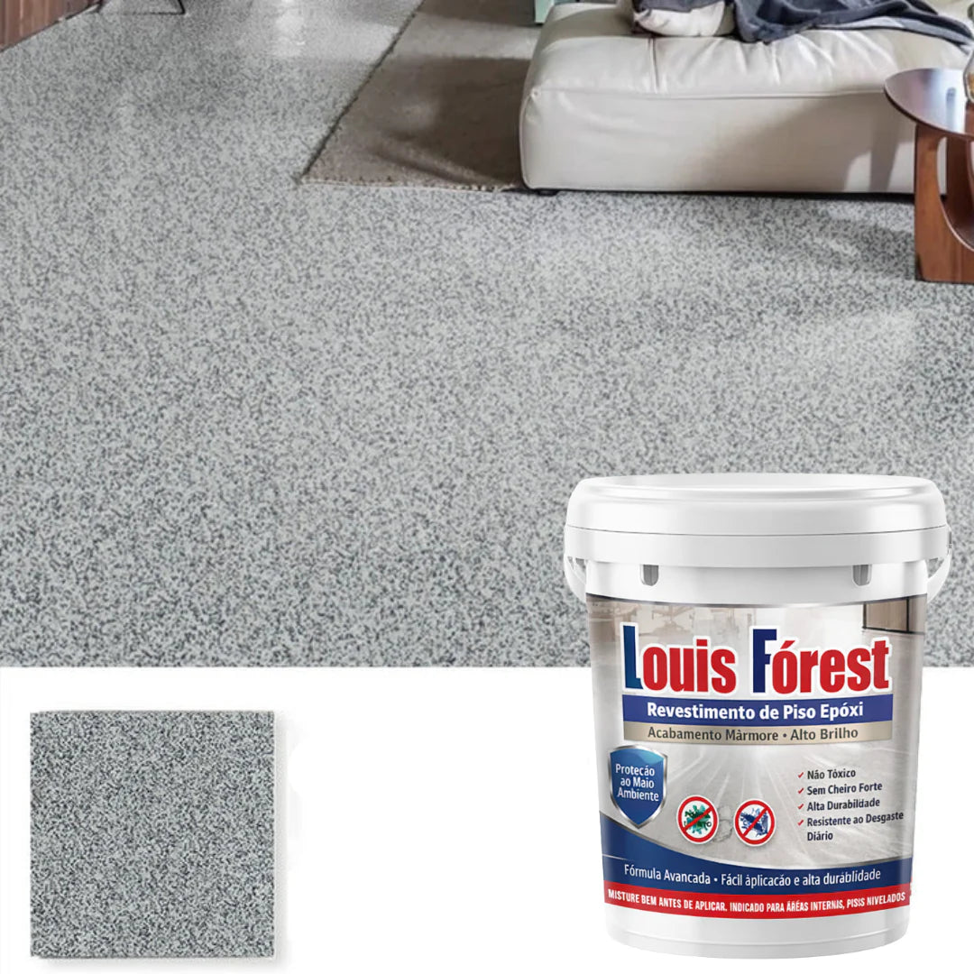 Revestimento de Piso Epóxi com Acabamento de Mármore de Alto Brilho + BRINDE HOJE 🔥Kit Ferramentas de Aplicação🔥