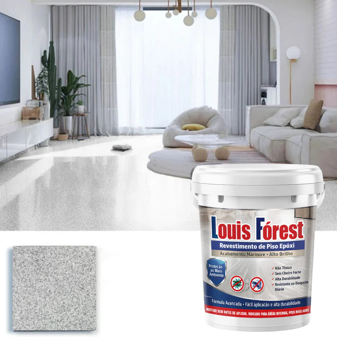 Revestimento de Piso Epóxi com Acabamento de Mármore de Alto Brilho + BRINDE HOJE 🔥Kit Ferramentas de Aplicação🔥