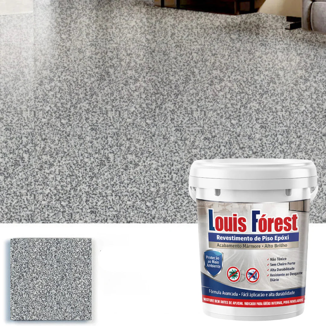 Revestimento de Piso Epóxi com Acabamento de Mármore de Alto Brilho + BRINDE HOJE 🔥Kit Ferramentas de Aplicação🔥