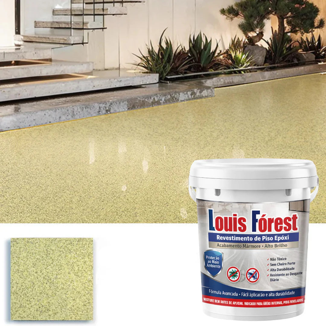 Revestimento de Piso Epóxi com Acabamento de Mármore de Alto Brilho + BRINDE HOJE 🔥Kit Ferramentas de Aplicação🔥