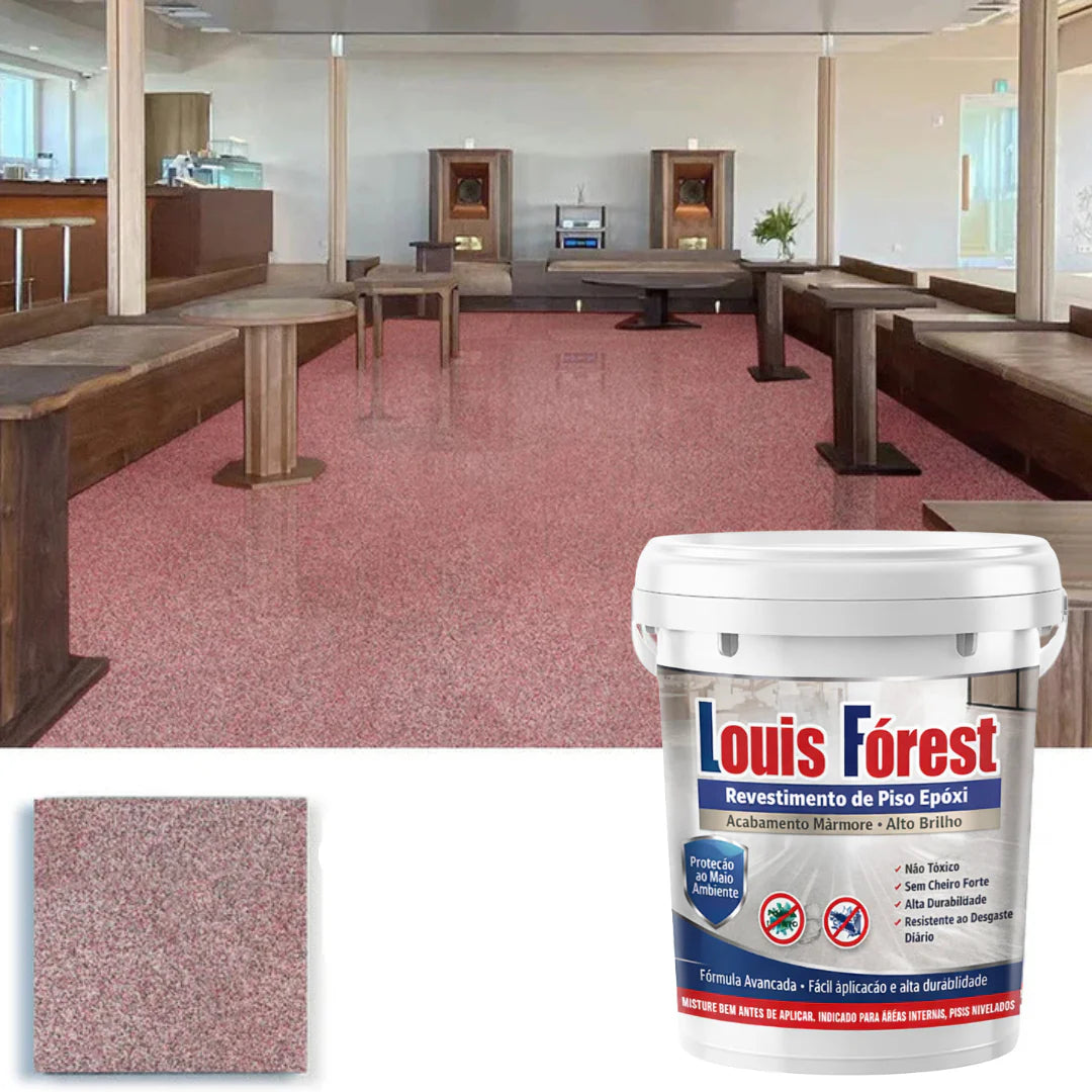 Revestimento de Piso Epóxi com Acabamento de Mármore de Alto Brilho + BRINDE HOJE 🔥Kit Ferramentas de Aplicação🔥
