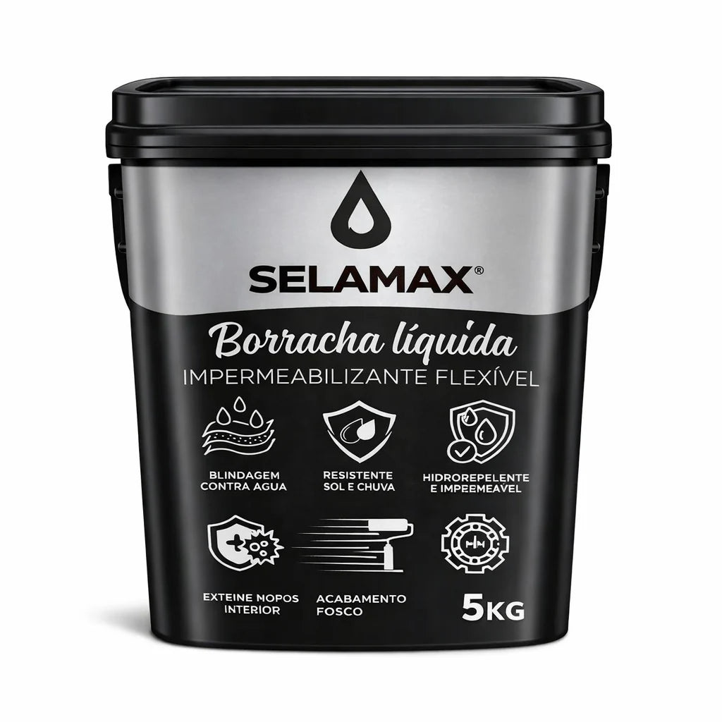 Selamax: Borracha Líquida Impermeabilizante Flexível – Proteção Contra Infiltrações para Telhados, Lajes e Paredes