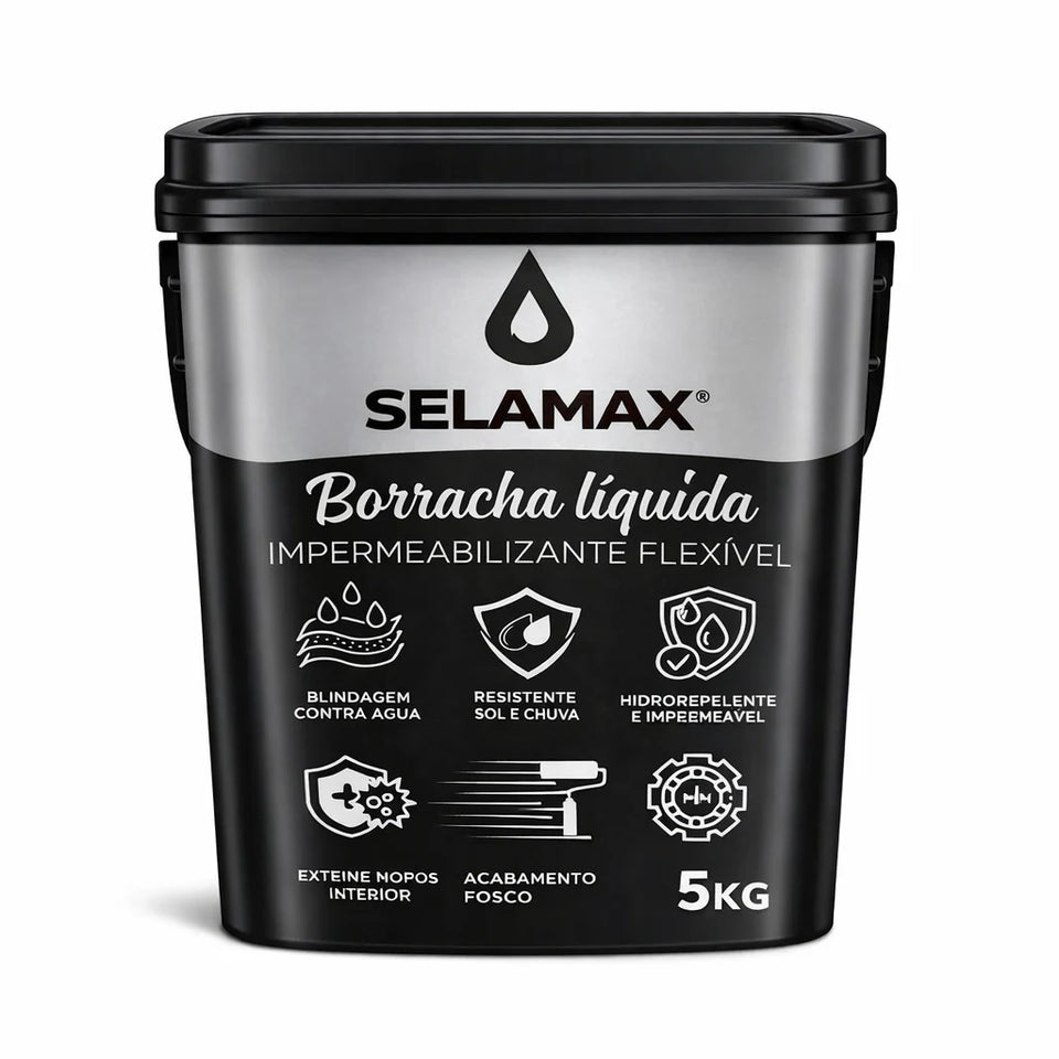 Selamax: Borracha Líquida Impermeabilizante Flexível – Proteção Contra Infiltrações para Telhados, Lajes e Paredes