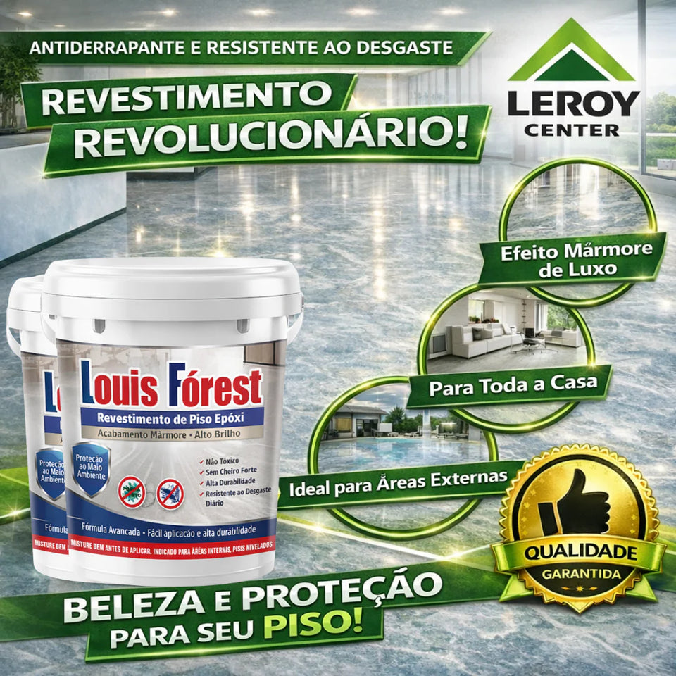 Revestimento de Piso Epóxi com Acabamento de Mármore de Alto Brilho + BRINDE HOJE 🔥Kit Ferramentas de Aplicação🔥