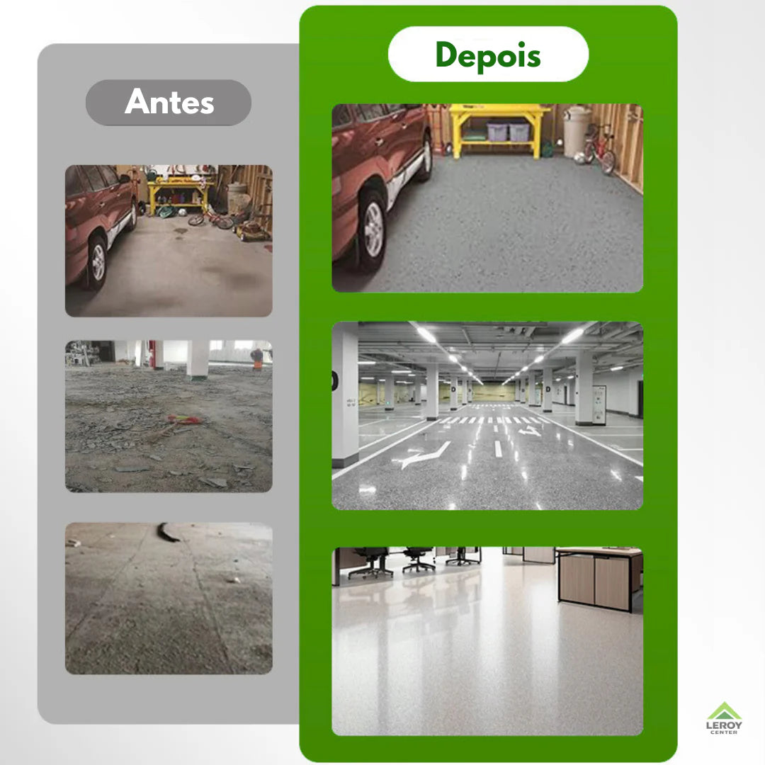 Revestimento de Piso Epóxi com Acabamento de Mármore de Alto Brilho + BRINDE HOJE 🔥Kit Ferramentas de Aplicação🔥