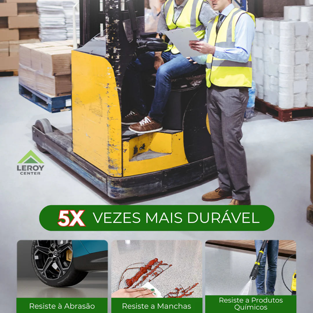 Revestimento de Piso Epóxi com Acabamento de Mármore de Alto Brilho + BRINDE HOJE 🔥Kit Ferramentas de Aplicação🔥